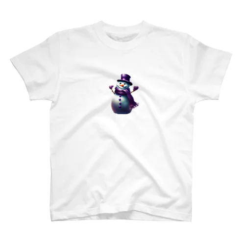 snowman with purple scarf Regular Fit T-Shirt