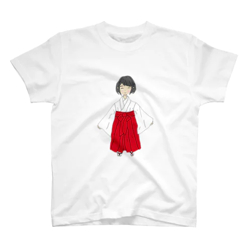 関西メイドオリジナル　巫女さん　イラスト スタンダードTシャツ