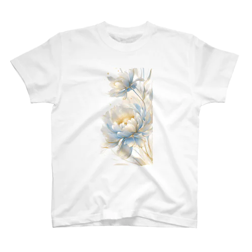 Lucky Flower Silver Blue Regular Fit T-Shirt