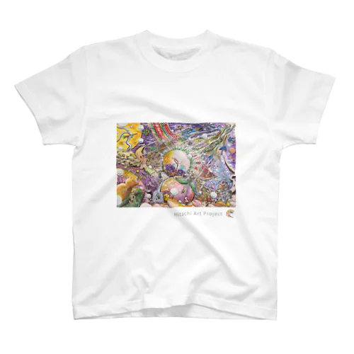 第9回公募展　大好きな猫と桃。夜空のカオスに乾杯！ スタンダードTシャツ