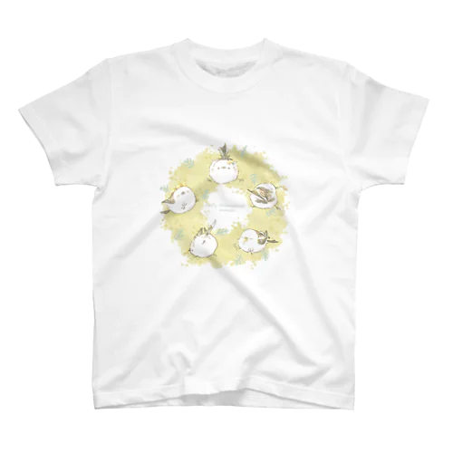 もふもふシマエナガ　ミモザリース　Tシャツ Regular Fit T-Shirt