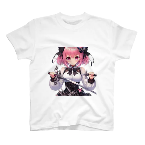 ピンクのキュートな髪を持つ女性剣士🗡️ Regular Fit T-Shirt