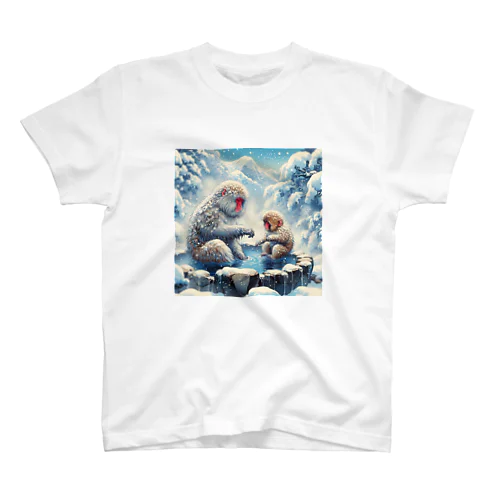 日本の風景:スノーモンキー、 Snow Monky スタンダードTシャツ