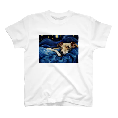 【星降る夜 - イタリアングレーハウンド犬の子犬 No.3】 スタンダードTシャツ