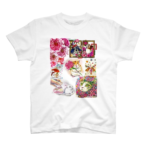 ボールペン画と可愛い動物 Regular Fit T-Shirt
