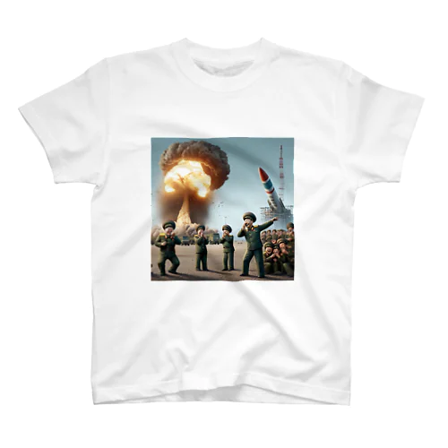 ミサイルに発射に失敗して笑いながら鼻くそをほじってる北朝鮮軍人 スタンダードTシャツ