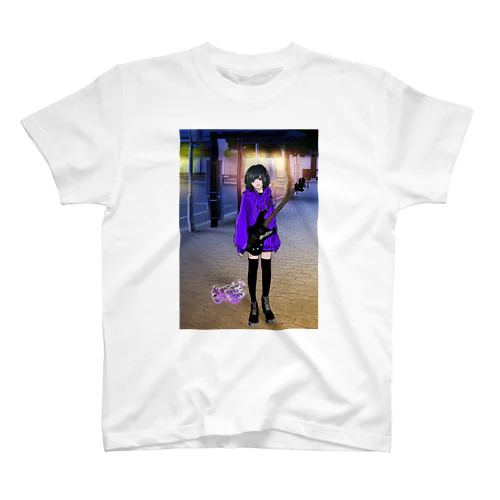 紫パーカー黒いベース女子 スタンダードTシャツ