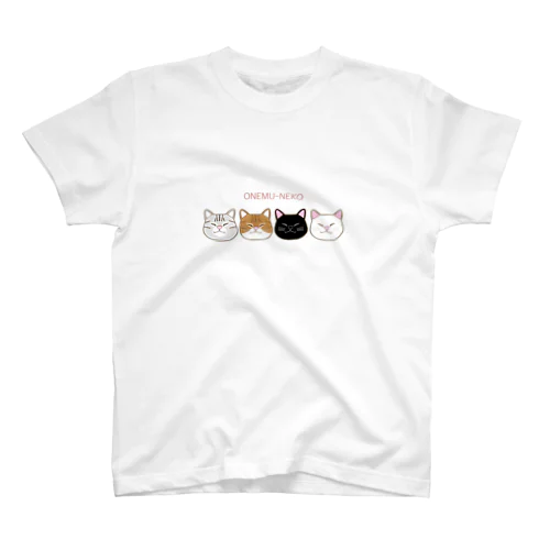 【おねむねこ】シンプル４猫ちゃん Regular Fit T-Shirt