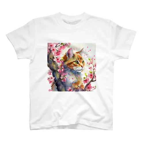 桜と猫 スタンダードTシャツ