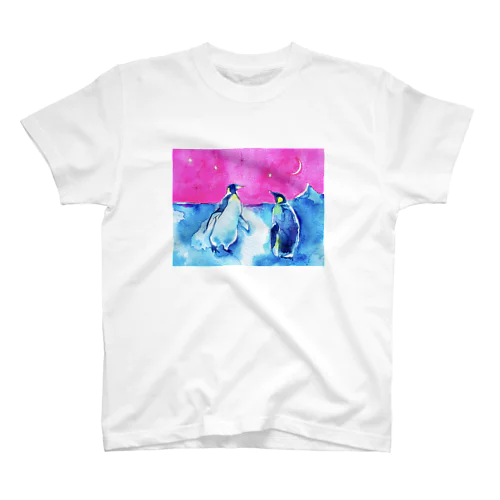 ピンクの夜ペンギン Regular Fit T-Shirt