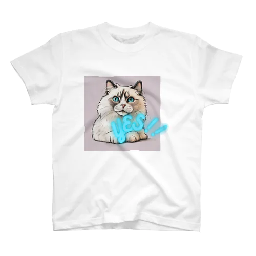 猫　YES！！　おしゃれで前向きっぽい日常アイテム スタンダードTシャツ