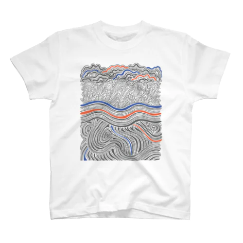 TSUTOMUiDa_drawing27_DEEP CURRENT Regular Fit T-Shirt