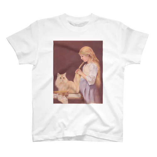 三つ編みされていくしっぽ（メラノ美術館） スタンダードTシャツ