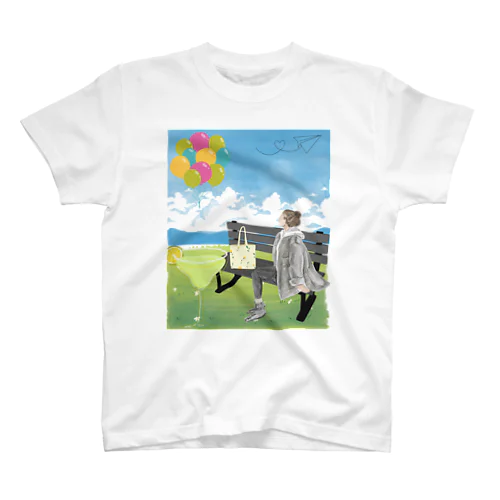 お散歩と酒と女の子 スタンダードTシャツ