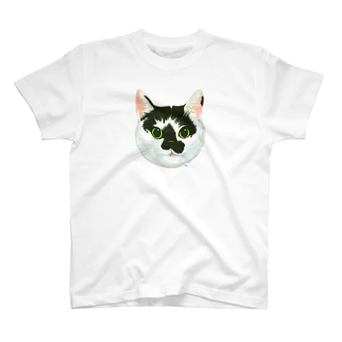 ねこさんのお顔（白黒ねこ） Regular Fit T-Shirt