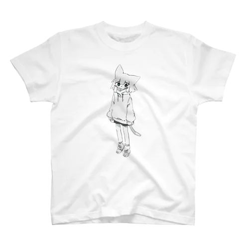 シンプル白猫 スタンダードTシャツ