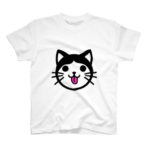 真ん中分け猫の顔舌出し Regular Fit T-Shirt