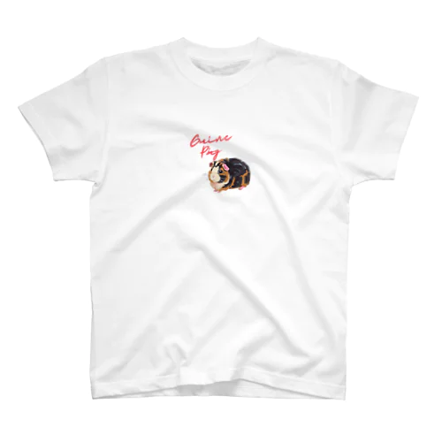 油絵風「GuineaPig」三毛モルモット Regular Fit T-Shirt