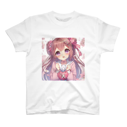 ピンクの女の子 Regular Fit T-Shirt