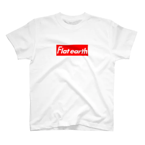 Flatearth Box Logo (RED) フラットアース ボックスロゴ(レッド) Regular Fit T-Shirt