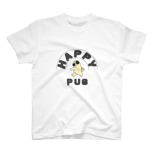 パグのハッピー散歩(色) スタンダードTシャツ