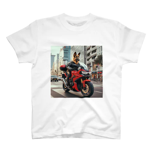 街角の犬ライダー Regular Fit T-Shirt