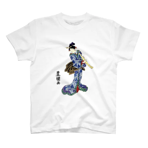 歌川豊国 尺八 美人画 Regular Fit T-Shirt