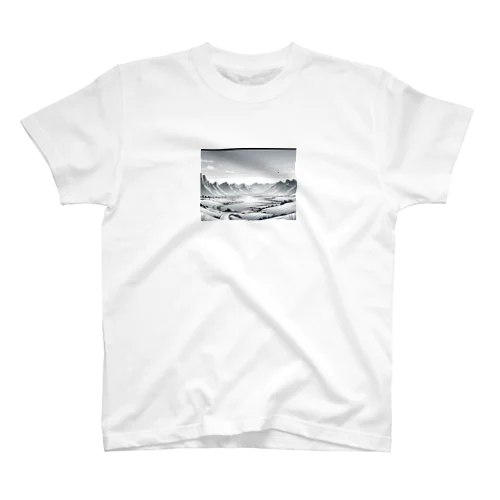 モノクロの雪景色 Regular Fit T-Shirt