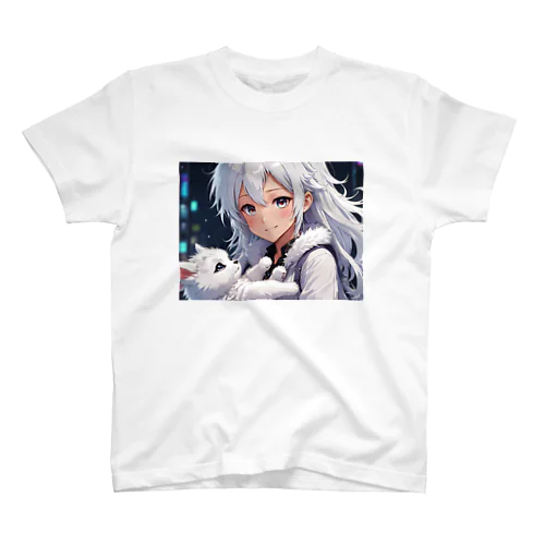 神様を抱っこしている美少女 スタンダードTシャツ