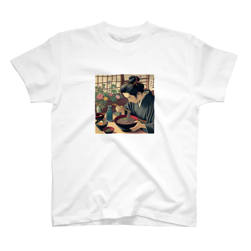 日本の風景:そば屋で一杯呑む楽しみ、Japanese scenery: The joy of drinking a glass of sake at a soba restaurant スタンダードTシャツ