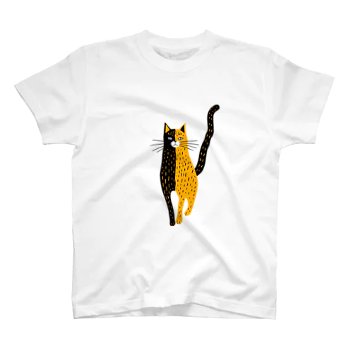 イエロー×黒猫　イケメンバイカラー　pat02 Regular Fit T-Shirt