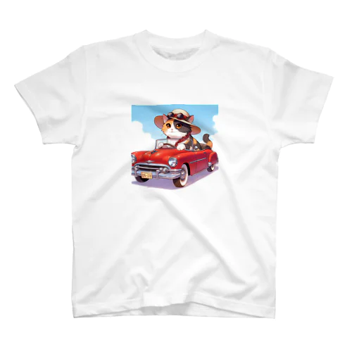 三毛猫プクちゃん　オープンカー Regular Fit T-Shirt