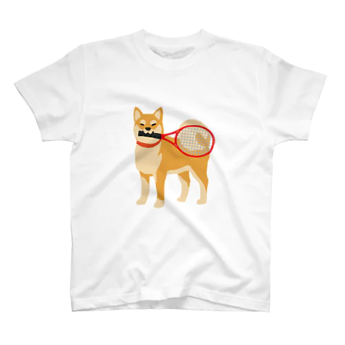 テニスラケットと柴犬 スタンダードTシャツ