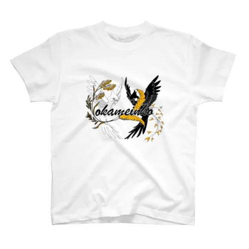 2羽のオカメインコ(淡色Ver) スタンダードTシャツ