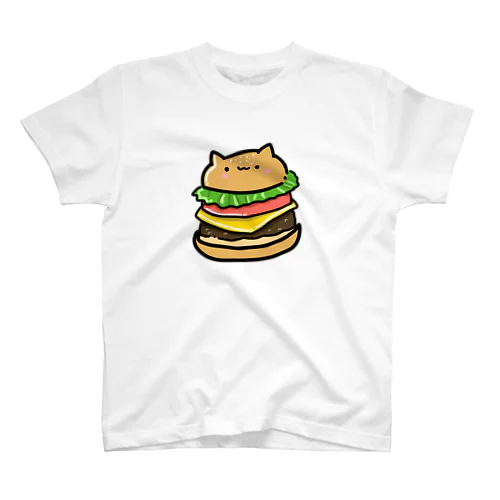 食べ物猫シリーズ(ハンバーガー) スタンダードTシャツ