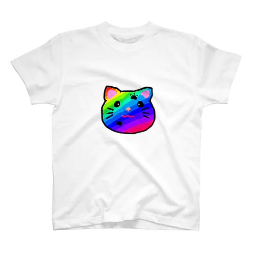 虹色のにゃんこ Regular Fit T-Shirt