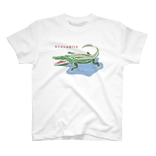 一筆書きアート【crocodile】 Regular Fit T-Shirt