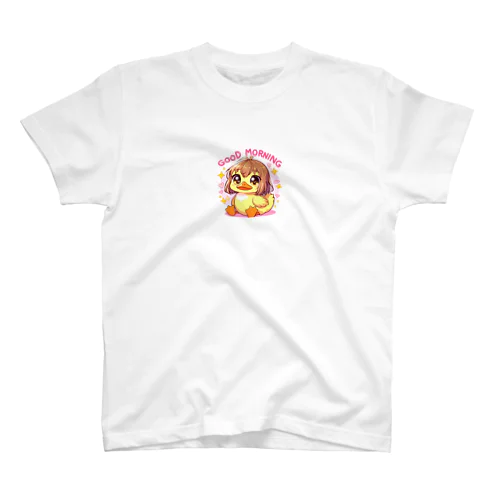 鴨さん。かわいい動物が「おはよう」の挨拶 Regular Fit T-Shirt