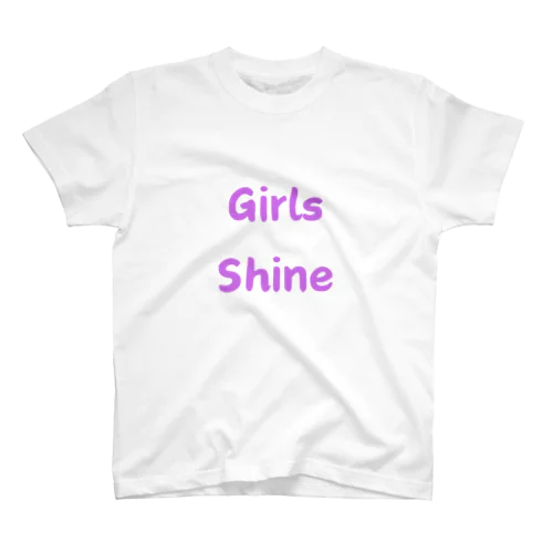 Girls Shine-女性が輝くことを表す言葉 Regular Fit T-Shirt