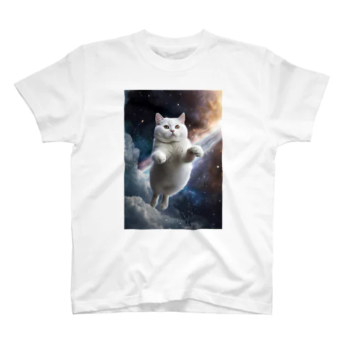 【 宇宙猫 】夢見る白猫ver スタンダードTシャツ