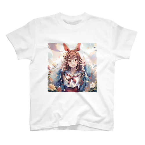 癒やし系のうさ耳少女 Regular Fit T-Shirt