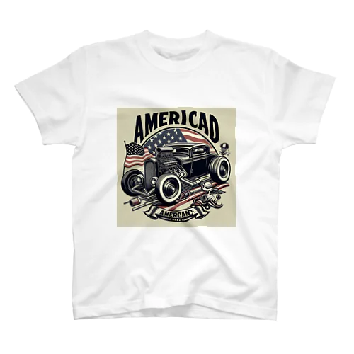 アメリカン　ラッドロッドマシーン柄 スタンダードTシャツ