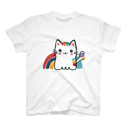 虹のねこ Regular Fit T-Shirt