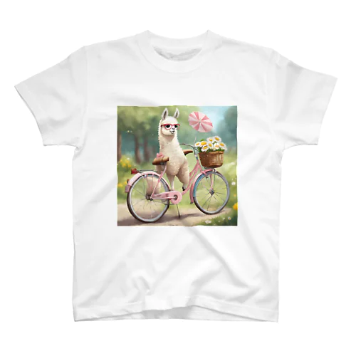 アルパカちゃん 自転車 Regular Fit T-Shirt