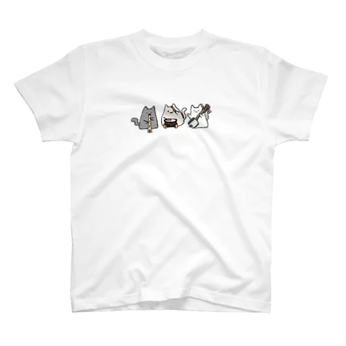 和楽器を弾くもっちゃり猫トリオ Regular Fit T-Shirt