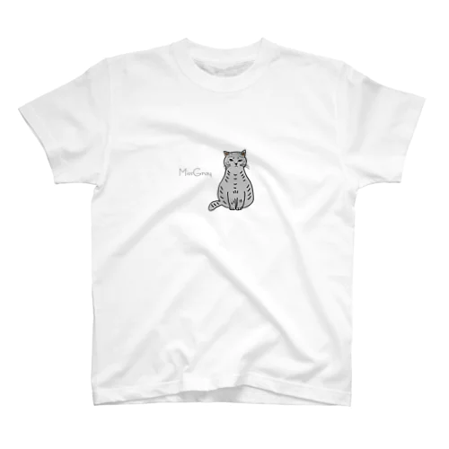 Gray cat Regular Fit T-Shirt