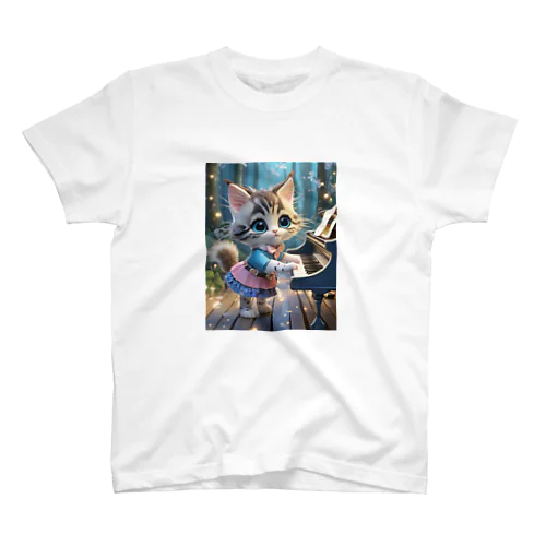 猫とピアノ スタンダードTシャツ