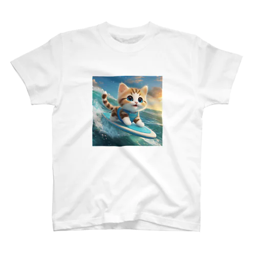 猫とサーフィン スタンダードTシャツ