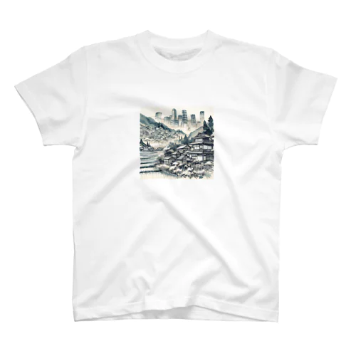 日本の都会と田舎の風景 スタンダードTシャツ