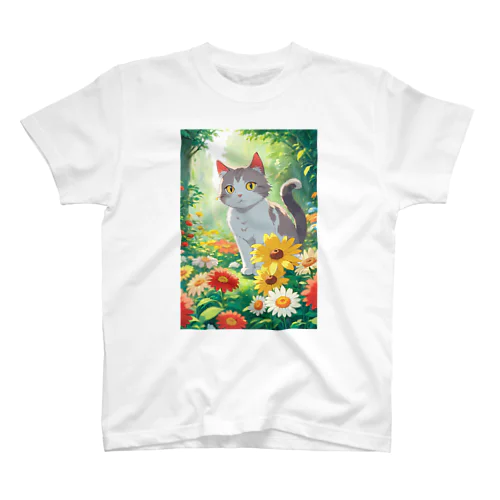 トラ猫グレー スタンダードTシャツ